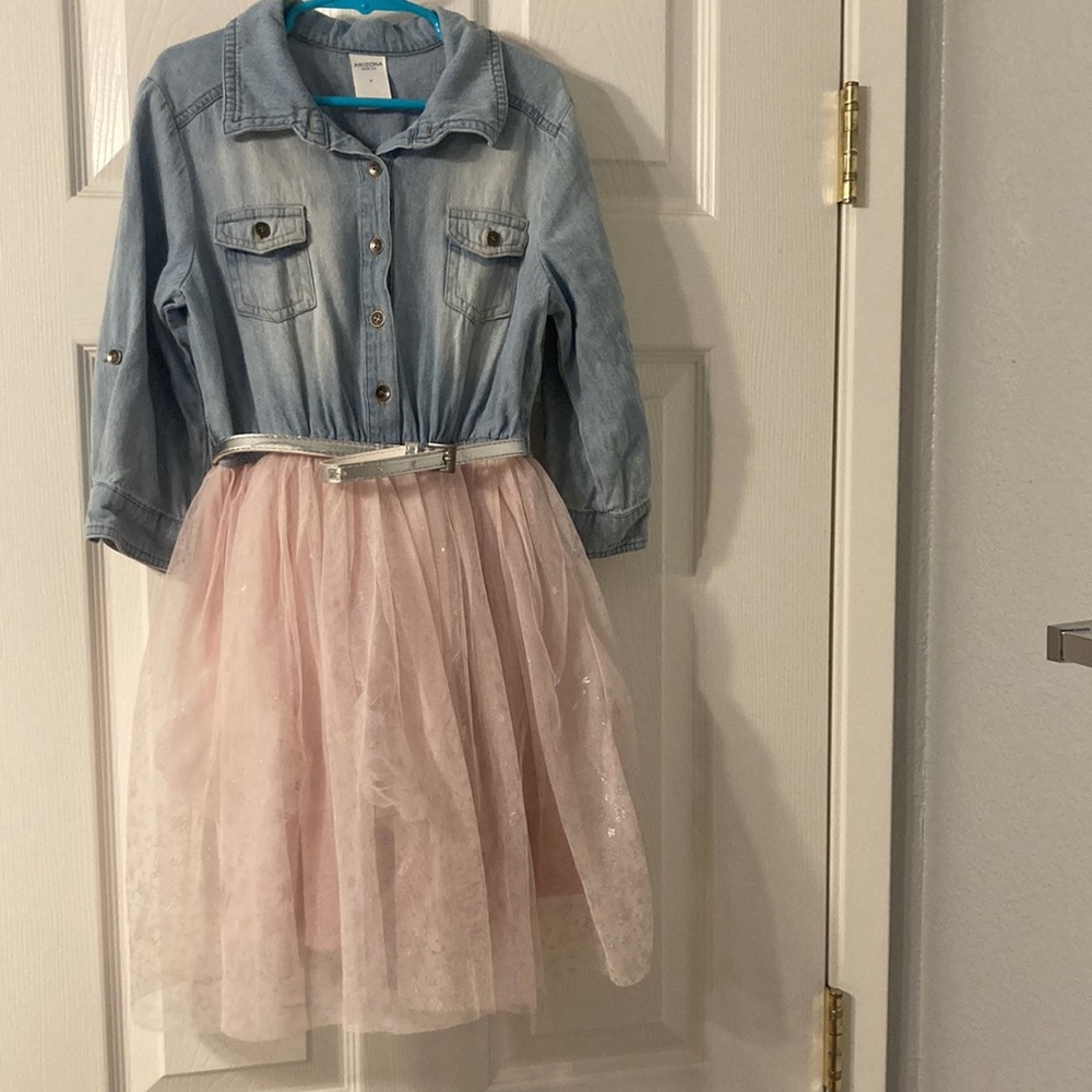 Denim and tulle girl’s dress